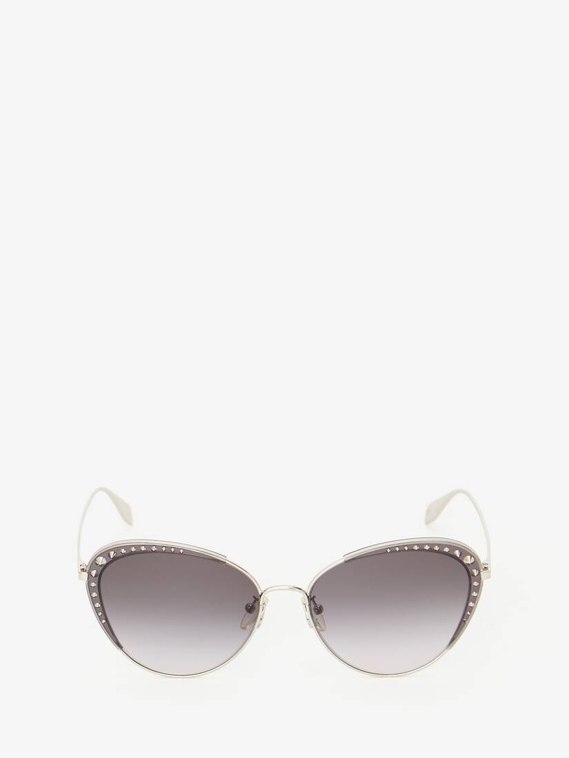 Gafas De Sol Alexander McQueen Studded Lens Cat-Eye Mujer - Grises/Plateados - Mexico 561-LEMAJS